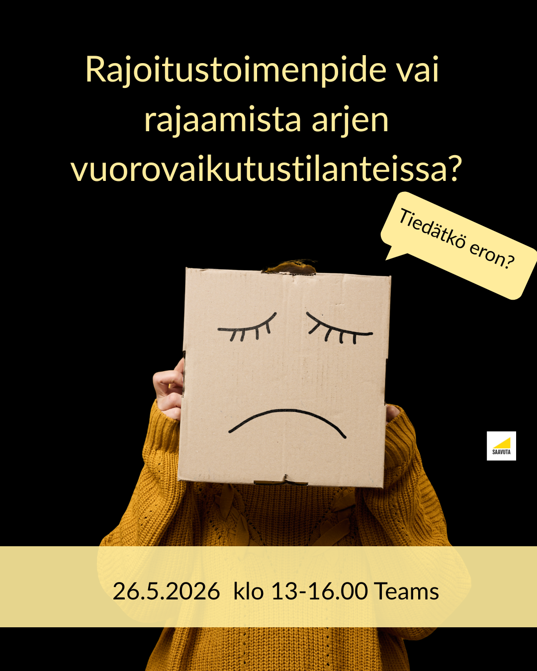 henkilö, jolla on pahvikasvot kasvojen edessä